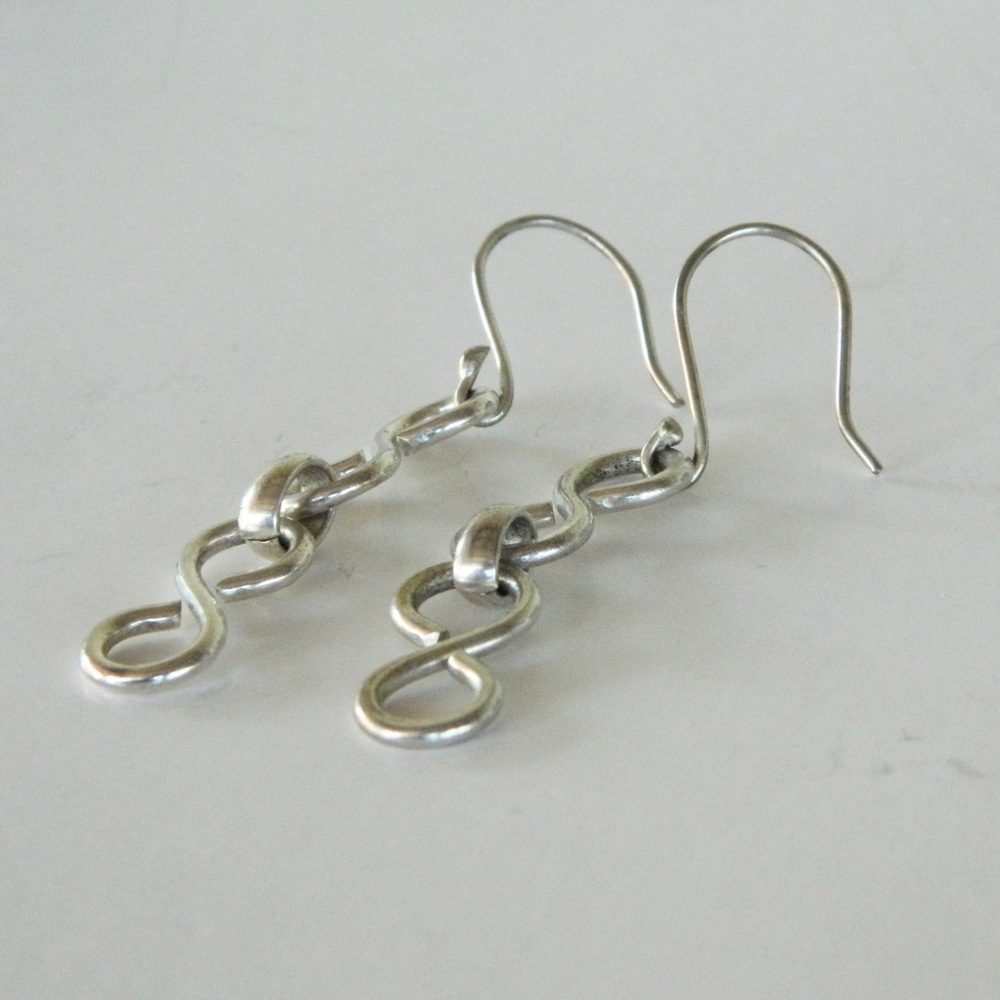 925 Solid Sterling Silver Dangle Earrings - image 3